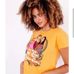 NWOT Super RARE Midnight Rider Sonny & Cher I Got You Babe Yellow T-Shirt Size M